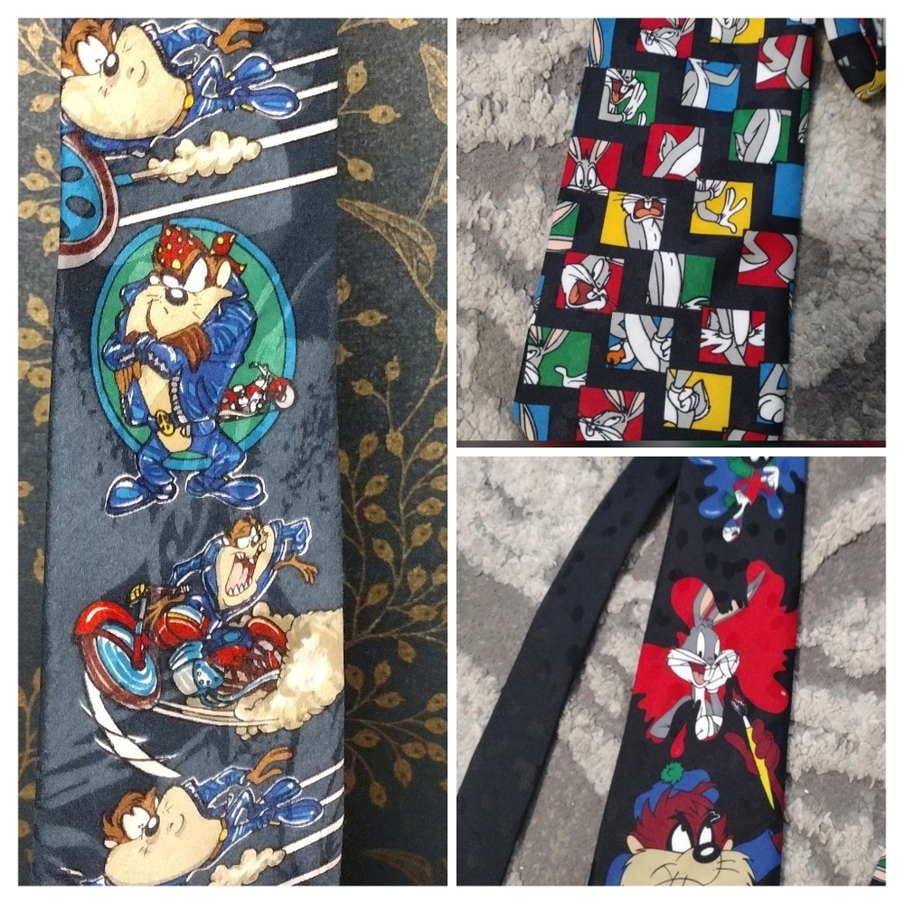 Vintage Looney Tunes Character Ties Set Of 3